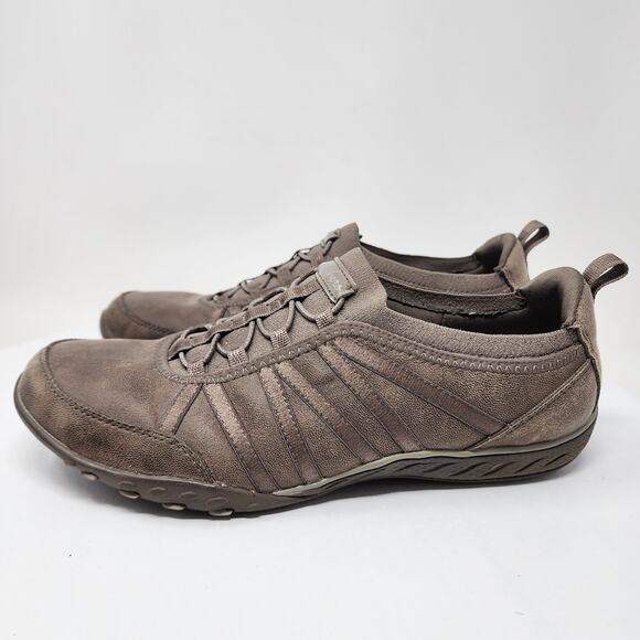 Skechers Breathe Easy Sneaker Women 9M Remember Me DKTP Brown Slip-on 100371 - Picture 5 of 10